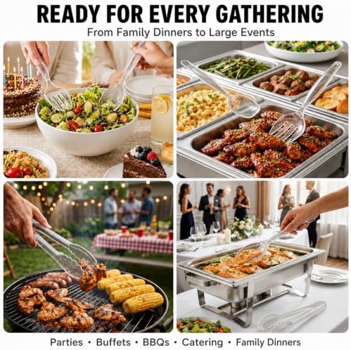 36Pcs Disposable Plastic Serving Utensils Set (Clear)