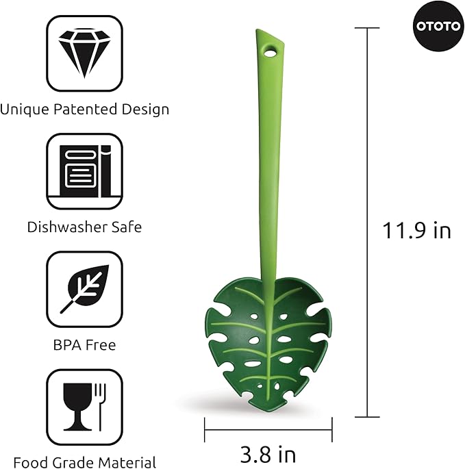 OTOTO Jungle Spoon Monstera Ladle - BPA-Free High Heat Resistant Nylon for Cooking for Nonstick Cookware Kitchen Tools & Utensils, Kitchen Gifts & Gadgets, Cute
