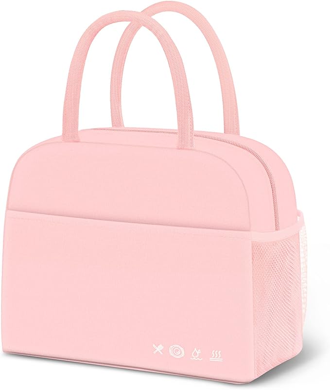 DALINDA Lunch Bag Lunch Box for Women Men Reusable Insulated Lunch Bags for Adults,Leakproof Cute Cooler Lunch Tote Bag,Large Capacity for Work Travel Picnic, PINK