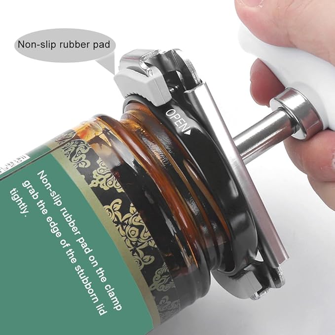 Upgraded Jar Opener Stainless Steel Adjustable Tool for 1-4 inches Bottle Can Lids, Easy Jar Opener with Non-Slip Rubber Pad Fit Seniors, Arthritis, Women, Children, Weak Hands