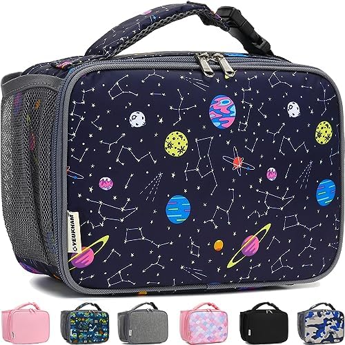 GYEUKHAM Insulated Lunch Box for School, Thermal Reusable Durable Freezable Lunch Bags for Kids Boys Girls Men Women - Small Soft Cooler Portable Lunch Tote Kit for Work Picnic Travel,Constellation