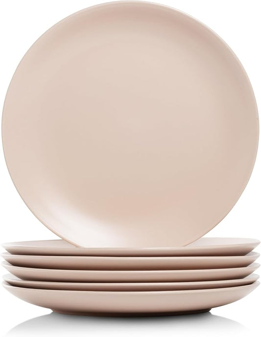 10 Strawberry Street Wazee Matte Coupe Dinnerware, Dinner Plate, Blush, Set of 6