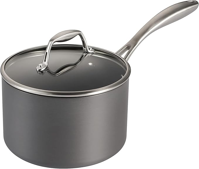Tramontina OnyxPro Hard Anodized Non Stick 3-Quart Sauce Pan with Glass Lid, Oven Safe