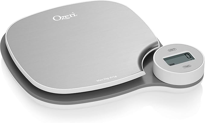 Ozeri Battery-Free Kitchen Scale, Kinetic Charging Technology, Stainless Steel