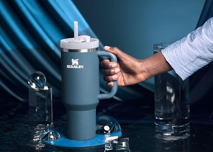 STANLEY Quencher H2.0 Tumbler with Handle and Straw 40 oz | Flowstate 3-Position Lid | Cup Holder Compatible for Travel | Insulated Stainless Steel Cup | BPA-Free | Stormy Sea