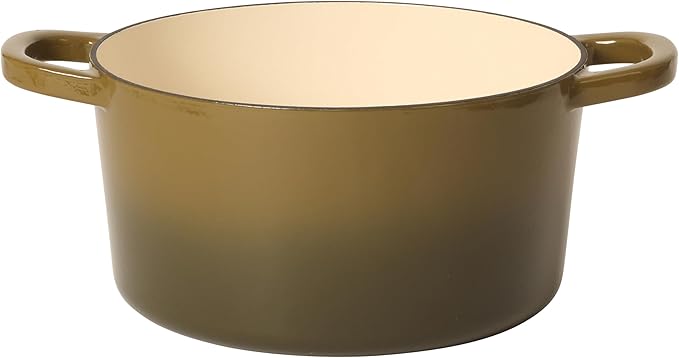 Crock Pot Artisan 7-Quart Round Cast Iron Dutch Oven Pot With Lid - Gradient Sage Green