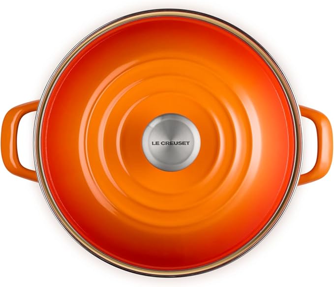 Le Creuset Enamel on Steel Traditional Stockpot, 10 qt., Flame with Stainless Steel Knob