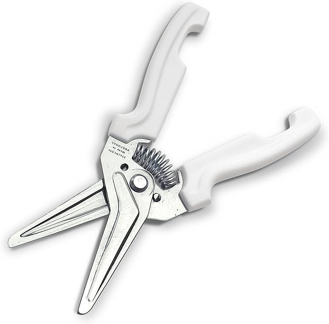 JERO Spring Assisted Stainless Steel Kitchen Shears with Holder - Perfect For Herbs, Floral Trimming and Kitchen Use - Made In Portgual - Make Cutting Easier For Weak Or Tired Hands