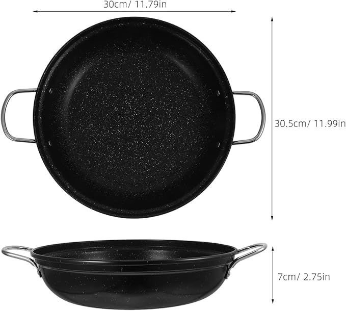 Luxshiny 12 Inch Maifanshi Stainless Steel Hot Pot Cooking Wok with Heat-Resistant Handle for Ramen Noodles Seafood and Home Kitchen Use