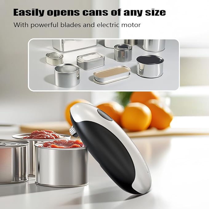 Electric Can Openers in 2026: Automatic Can Opener Electric with Rechargeable. The Can Opener Creates A Smooth Edge, Making It The Best Gift for Seniors And Kids. (White)