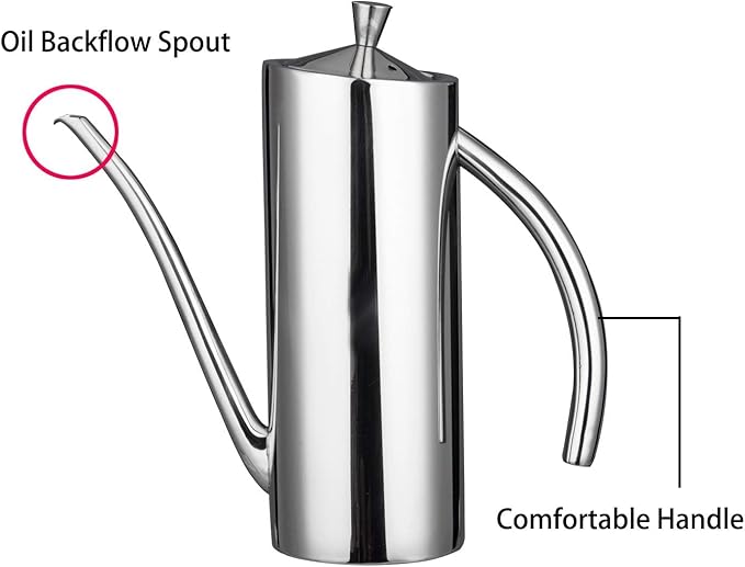 IMEEA Olive Oil Dispenser SUS304 Stainless Steel Cooking Kitchen No Drip Oil Can Vinegar Container, 24oz/700ml