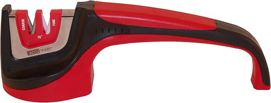 AccuSharp Gourmet 15º Pull-Through Knife Sharpener, Helps Repair, Restore, Polish & Hone Blades, 2 V-Notched Sharpening Slots for Straight & Serrated Gourmet Knives