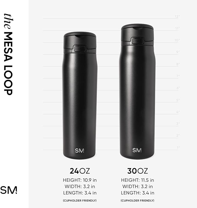 Simple Modern Halloween Mesa Loop Water Bottle with Straw | 24oz Cup Holder Friendly Insulated Stainless Steel Bottles for Travel, Sports and School | Spiderwebs