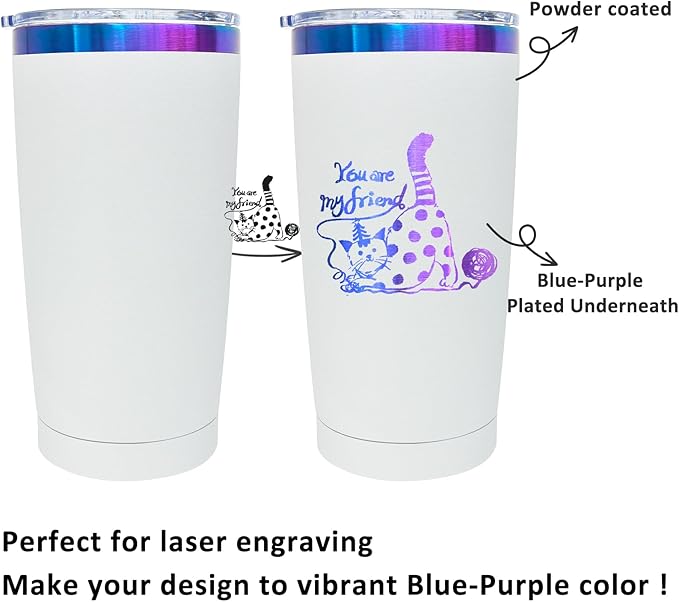 20 oz Tumbler Bulk 12 Pack Stainless Steel Tumblers with Lids and Straws, Double Wall Vacuum Insulated Travel Coffee Mug for Laser Engrave, Powder Coated Cups for Hot and Cold Drinks (White,12 pack)