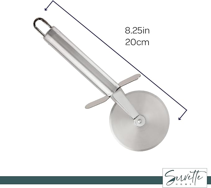 Stainless Steel Pizza Cutter - Slicer for Pizzas, Pockets and More - Pizza Cutter Wheel (Silver)