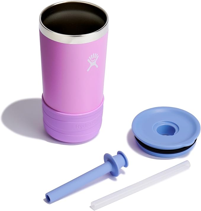 Hydro Flask Kids 12 Oz Tumbler with Lid and Straw for School - Insulated Stainless Steel in Anemone