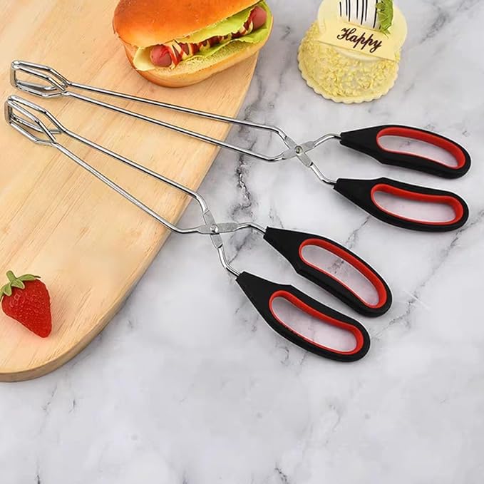 Stainless Steel Scissor Tongs, 11/13inch Multi Function Kitchen Tongs with Comfort-Grip Heavy Duty Handle Heat Resistant Tongs for Cooking Grilling Serving Barbecue(COLOR:A)