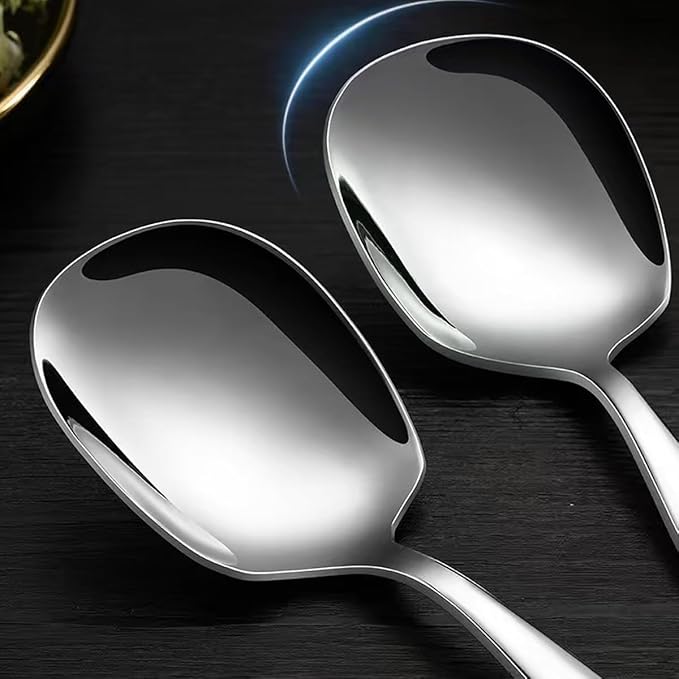 Premium 316L Stainless Steel Serving Spoons，Buffet Dinner Restaurant Serving Utensils, Catering Set for Party Banquet,9.5"L x 2.8"W