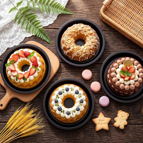 8 Pcs Pie Tins, 6 Inch Round Pans, Black