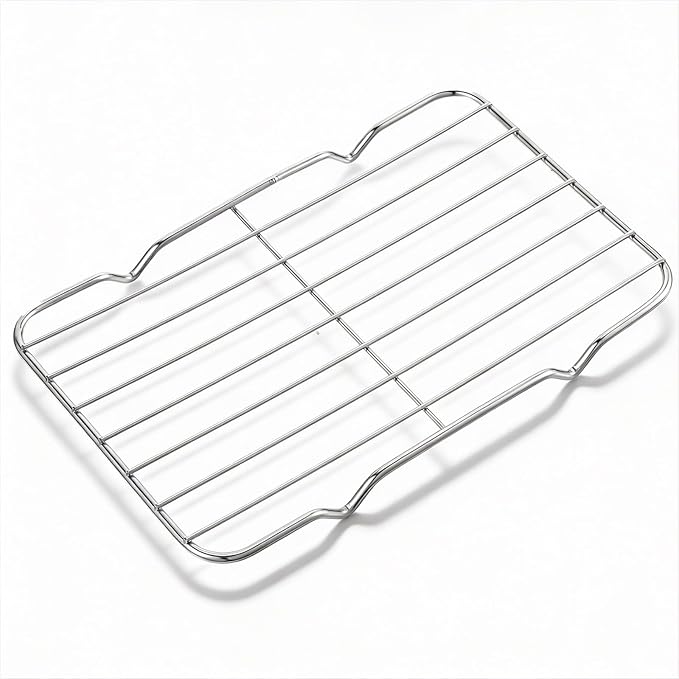 Wire Rack for Baking Sheet, Stainless Steel Grilling Rack Small Heavy Duty Grate Oven Roasting Racks with 4 Legs for Cooling Steaming (8.5"X5.4", 21.7X13.8cm)