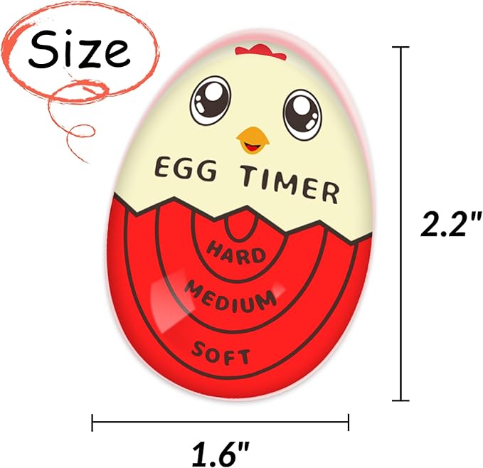 Lasubst Egg Timer that Goes in Water for Soft Medium Hard Boiled Eggs, 1 Red 1 Green
