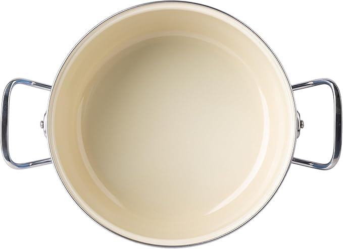 VITA 6-Quart Dutch Oven (Blue) with Lid for All Stove Tops (Enamel on Steel) Dishwasher & Oven Safe up to 500 ℉ - Quick & Even Heat Distribution - Enameled Interior is Non-Reactive & Easy to Clean