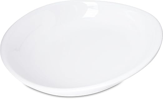 Carlisle FoodService Products Stadia Reusable Plastic Plate Pasta Plate for Home and Restaurant, Melamine, 11.5 Inches, White, (Pack of 12)