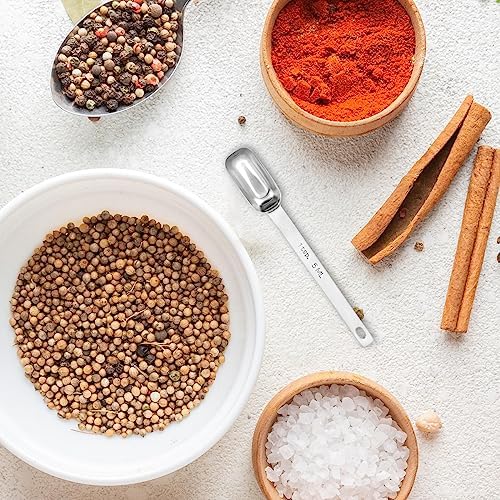2Pcs 1 Teaspoon Stainless Steel Single Measuring Spoon 5 ML Teaspoon Rectangular Individual Measuring Spoons (1Tsp | 5 ML | 5 cc | 1/3 Tablespoon)