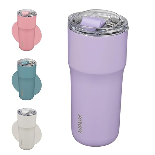 BJPKPK Insulated Tumbler with Lid,24oz Stainless Steel Tumbler,Double Wall Travel Coffee Mug Thermal cup,Keep Drinks Cold and Hot,Lavender