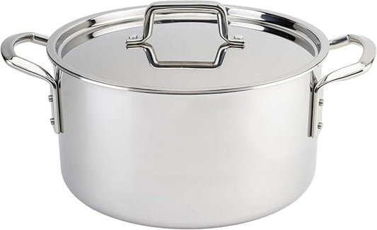 WINCO Tri-Ply Stock Pot, 12-quart, Silver