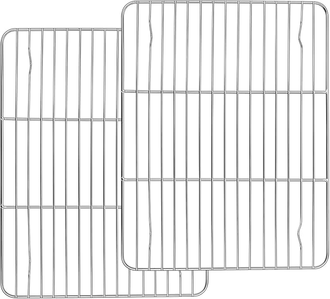 Stainless Steel Cooling Racks Set of 2, Homikit 11.6”*9.1” Heavy Duty Wire Baking Rack for Cooking Roasting Grilling Bacon Cake Cookies, Non Toxic & Rust Free