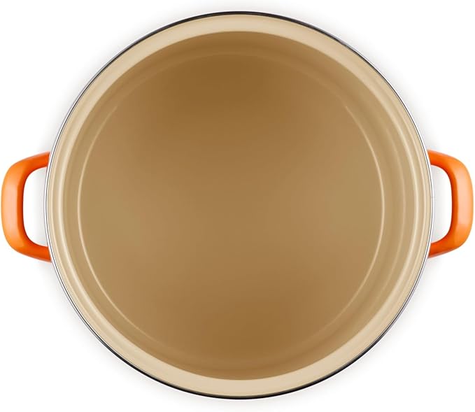 Le Creuset Enamel on Steel Traditional Stockpot, 12 qt., Flame with Stainless Steel Knob