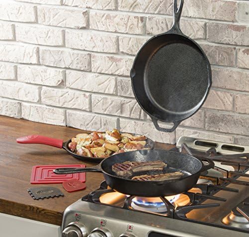 Lodge Cast Iron 7-Piece Set, PFAS-Free Pre-Seasoned Kitchen Essentials