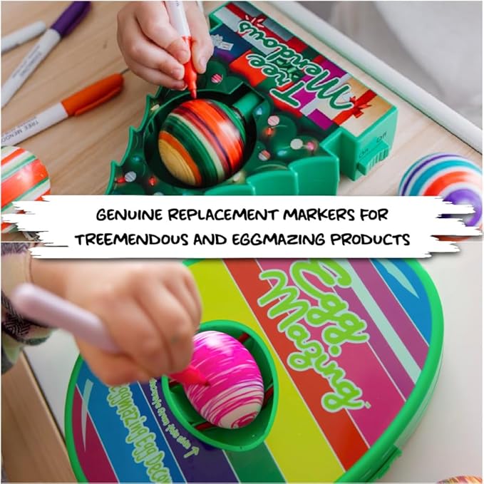 The Original EggMazing Easter Egg - Treemendous Christmas Tree Ornament Decorator - DinoMazing Dinosaur Egg Replacement 16 Colorful Non-Toxic Marker Set - Packaging May Vary, Ages 3 and Up