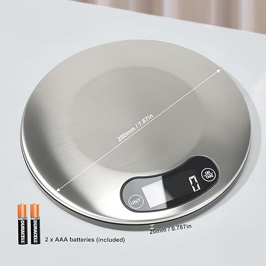 High Precision Food Cooking Scale Digital Kitchen Scale Touch Button Backlight Display (Light Gray)