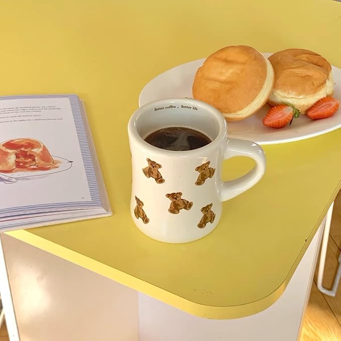 Charming Teddy Bear Coffee Mug - Adorable Gift for Kids and Adults - Cute Ceramic Cup for Home, Office - Perfect for Animal Lovers, Teachers, Parents - Fun Drinkware for All Beverages-11OZ