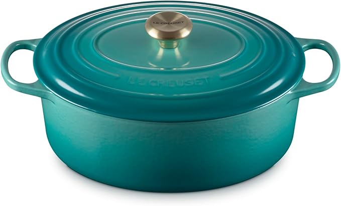 Le Creuset Enameled Cast Iron Signature Oval Dutch Oven, 6.75 qt., Riviera