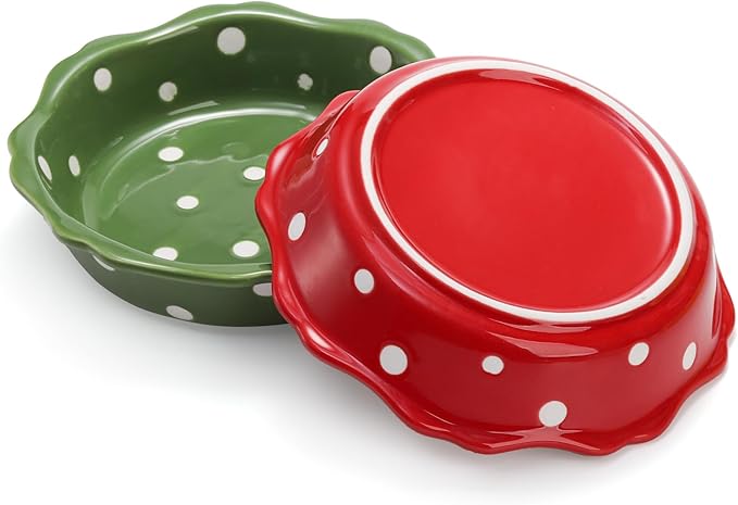 AVLA 4 Pack Ceramic Mini Pie Pans, 6 Inch Small Baking Pie Dish Plate, 10 oz Individual Deep Dish Pie Plate, Kitchen Bakeware Pot Pie Pans for Quiches, Tarts, Puddings, Apple Pecan Pie, Oven Safe