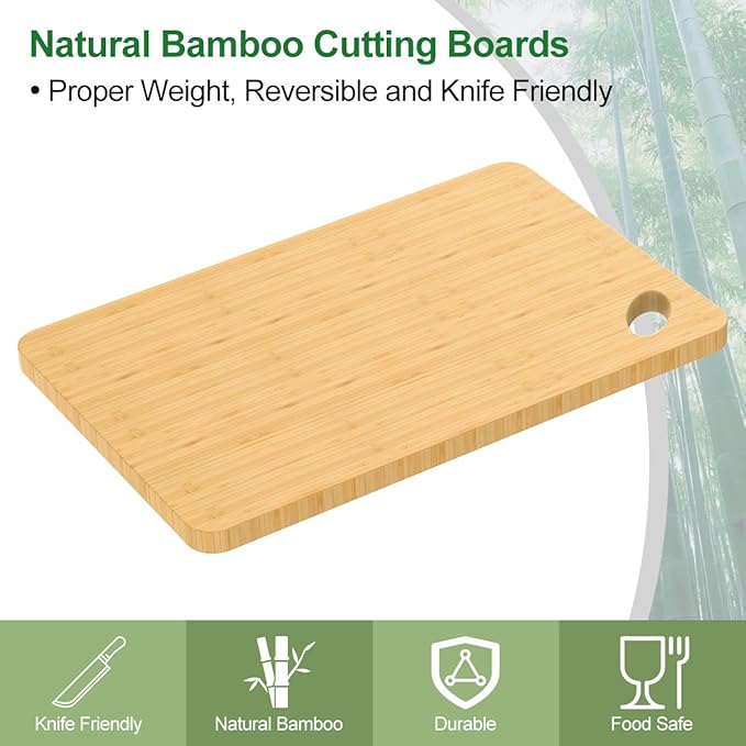 Chopping Board, 15.3 * 8.7'' Wood Cutting Boards for Kitchen for Chopping Meat Vegetables Fruits, Knife Friendly Small Wood Cutting Board