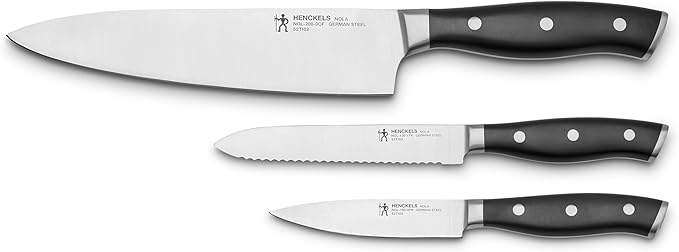 HENCKELS x EMERIL Lagasse The Nola Collection Razor-Sharp German 3-pc Chef's Starter Knife Set, Made in Company-Owned German Factory with Special Formula Steel perfected for almost 300 Years