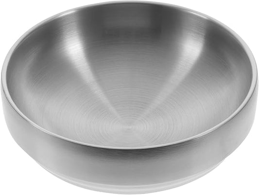 7.4" Stainless Steel Serving Bowls - 34oz Large Pasta, Ramen, Vegetable Salad, Kitchen Soup, Mixing Bowls for Cooking Baking - Silver, Dishwasher Safe