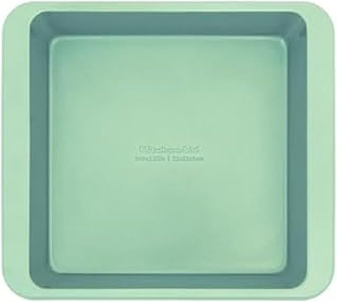KitchenAid Nonstick Swiss Engineered Aluminized Steel Square Cake Pan, Dishwasher Safe, Pistachio, 9 Inch