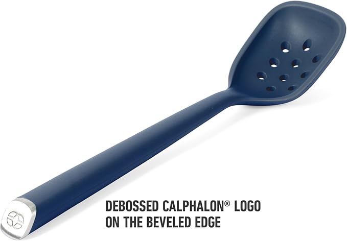 Calphalon Edge Silicone Flexible Slotted Spoon/Skimmer - Navy Blue