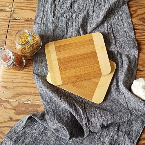 Lipper International Bamboo Wood Two-Tone Kitchen Cutting and Serving Board, Small, 8" x 6" x 5/16", Set of 12