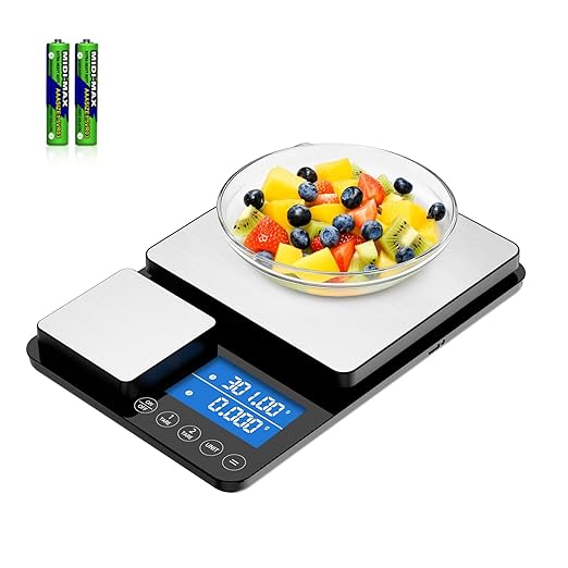 0.001oz/33lb Dual Platform Kitchen Scale, Diyife 9.4in Stainless Steel Food Scale with Two Precisions, Accumulation Functions, 7 Units, Tare, for Baking, Cooking, Pre-Meal Preparation