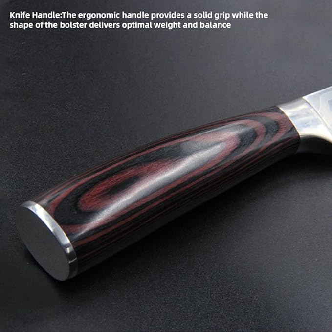 7PCS Kitchen Knife Set, Professional Japanese Chef Knives with High Carbon Stainless Steel Ultra, Sharp Aikido Knife Set for Cooking Meat, Fruits, Vegetables