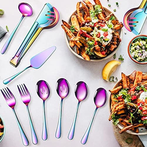 Patelai Serving Utensils Set, Rainbow, 10 Pieces