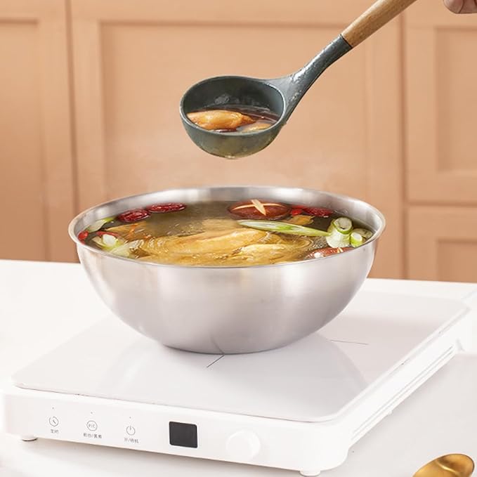 Stainless Steel Salad Bowls Set of 2 Mixing Bowl with Measurement Markings Snacks Bowls, Small 0.74 Quart Serving Bowls for Mixing, Cooking, Baking, Prepping and Home Kitchen Food Storage Bowls