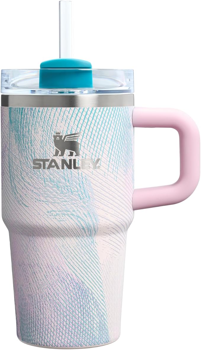 STANLEY Quencher H2.0 Tumbler with Handle and Straw 20 oz | Flowstate 3-Position Lid | Cup Holder Compatible for Travel | Insulated Stainless Steel Cup | BPA-Free | Sea Glass Plume