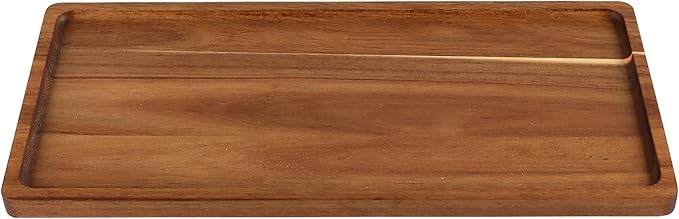 6 Pack Wood Serving Platters, 17 x 8 x 0.78 inch Rectangle Large Wooden Serving Tray for Fruit, Dessert, Food, Snack